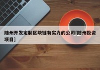 随州开发定制区块链有实力的公司[随州投资项目]