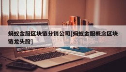 蚂蚁金服区块链分销公司[蚂蚁金服概念区块链龙头股]